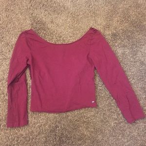 👌3/$12👌 AEO Lace Back Maroon Crop Top